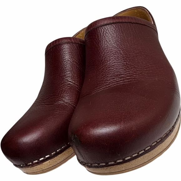 Dansko Brenna EU 38 Cordovan Milled Leather Clogs Womens Comfort Nurse - Picture 9 of 14